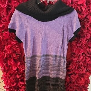 Mymichelle Girls Purple and Black Sweater Dress With Beltloops But No Belt Sz 16